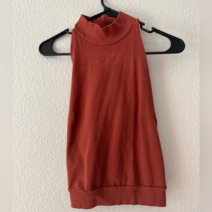 Rust Crop Knotted Back Tank
